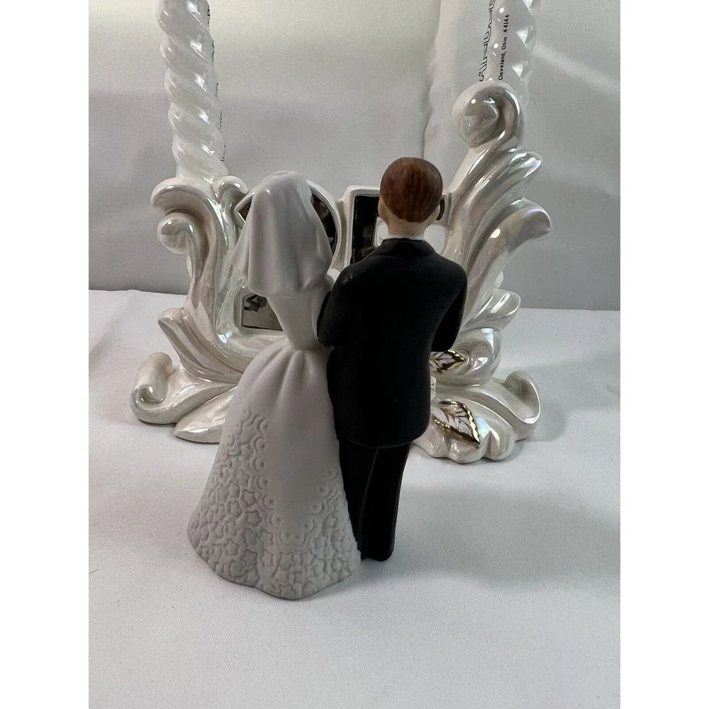 Norcrest Golden Dogwood 25th Anniversary Candle Holder W/2 Candle Lefton Figurin